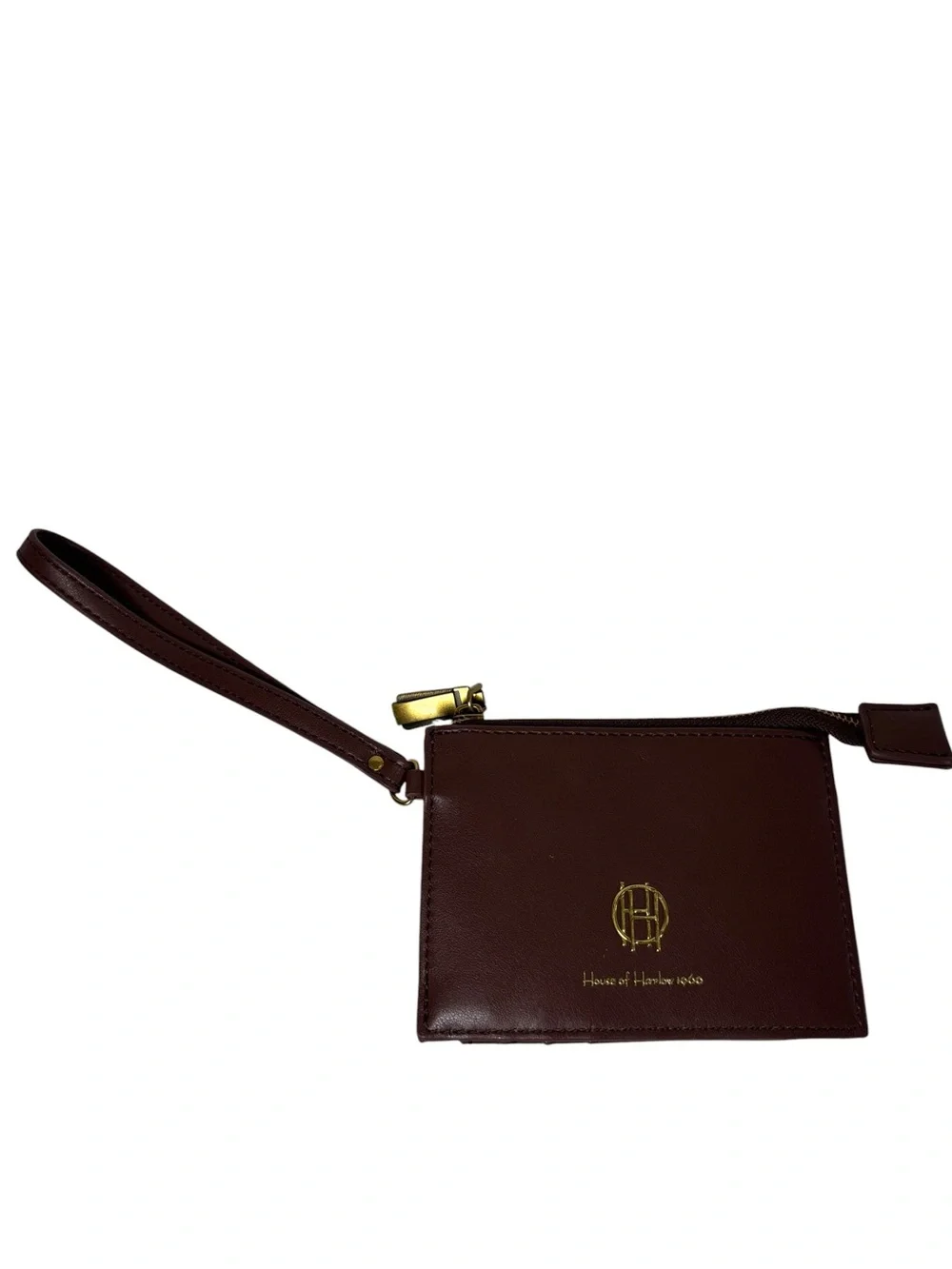 House of Harlow 1960 Brown Leather Wristlet Card Case
